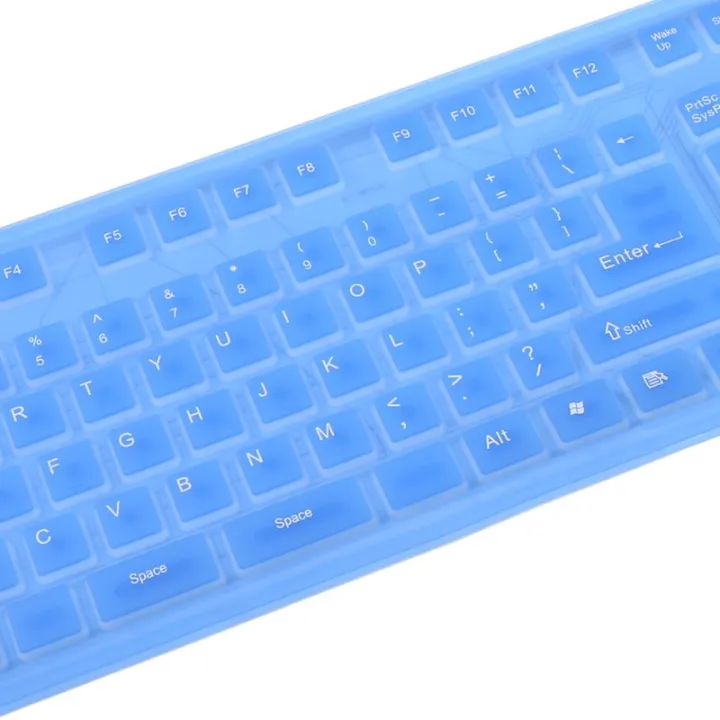 109%20Keys%20USB%20Silicone%20Rubber%20Waterproof%20Flexible%20Foldable%20Keyboard%20For%20PC%20Blue%20Drop%20Shipping%20-%20Image%203