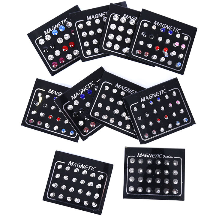 24Pcs/Set%20Magnetic%20Non-Piercing%20Clip%20Round%20Rhinestone%20Stud%20Earrings%20Jewelry%20Nicle%20-%20Image%203