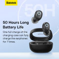 Baseus Bowie WM02+ Wireless Bluetooth Earphone Transparent Case With Smart Display Wireless Earbuds With Mic Touch Control App Support Low-Latency Earphone. 