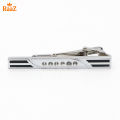 Silver Black Stone Lustro Luxe Tailored Tie Clip for Men.