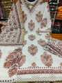 Readymade Three Piece For Women Exclusive Collection Print And Karchupi Work Exclusive, Stylist, Fashionable Three Pics For Woman. 