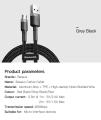 Baseus Cafule Series 1.5A Fast Charge Micro USB Cable 2 Meters Double Sided Insertion Model CAMKLF-CG1 - Gray & Black.
