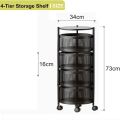 Round Floor 4-Layer Rotating Fruit And Vegetable Basket Storage Shelf Vegetable Rack. 