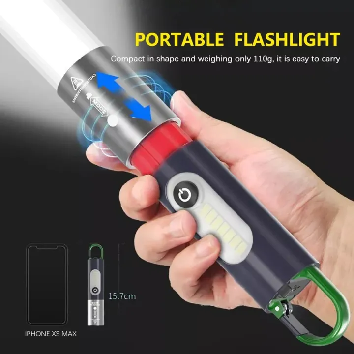 XSP-836%20Multifunctional%20LED%20Flashlight%20%E2%80%93%20USB%20Rechargeable%20Zoom%20Torch,%20Waterproof%20Work%20Light,%20Camping%20&%20Fishing%20Lantern%20with%20Keychain%20-%20Image%203