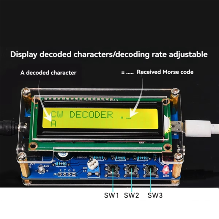 Upgraded%20CW%20Morse%20Code%20Decoder%20Finished%20+Case%20with%20Digital%20LCD%20CW%20Trainer%20Morse%20Code%20Decoder%20Kit%20-%20Image%204