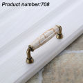 WV Marble Handle Garden Ceramic Ktchen Cabinet Storage Wardrobe Door Handles Dressers Closet Classical Furniture Knobs Pulls. 
