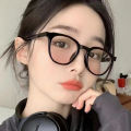 【DIV MALL】Gradient Glasses for Women Blush Sunglasses Anti Blue Sun Round Frame Flat Mirror Girl Decorative.
