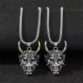 Punk Hop Rock Necklace Jewelry Horror Halloween Gift Exquisite Gothic Ghost Pendant Necklace Men's Classic Retro. 