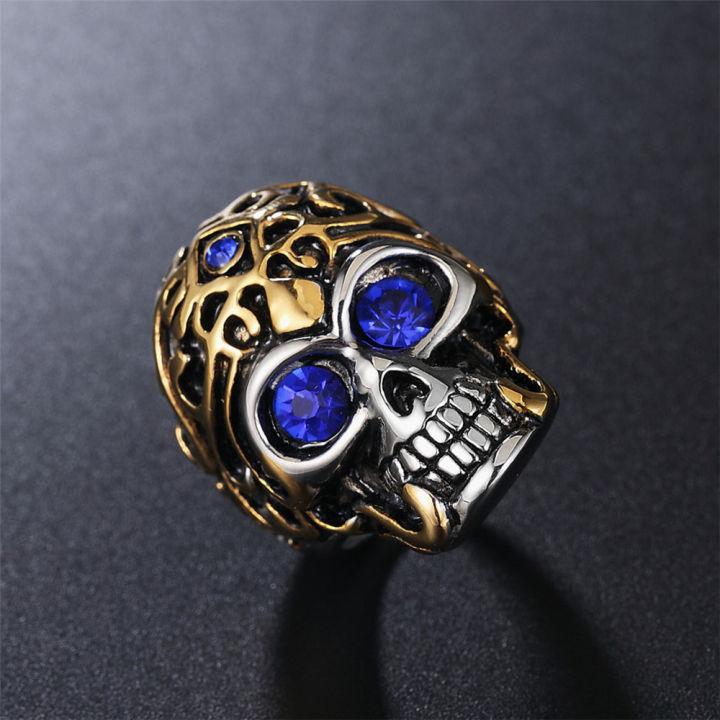 Wholesale%20Punk%20316l%20Stainless%20Steel%20Skull%20Ring%20For%20Men%20With%20Cubic%20Zircon%20Drop%20Punk%20Jewelry%20Demon%20Ring%20-%20Image%205