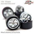 1/64 Wheels with Rubber Tires FUCHS Refitting Parts for Diecast Model Car Hot Wheels Matchbox Tomica D:11mm 1 Set. 