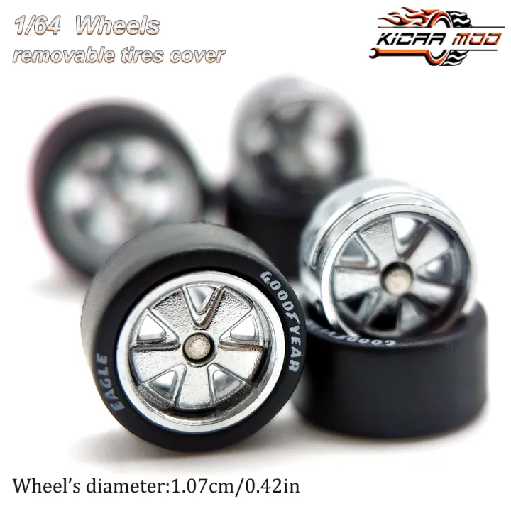 1/64%20Wheels%20with%20Rubber%20Tires%20FUCHS%20Refitting%20Parts%20for%20Diecast%20Model%20Car%20Hot%20Wheels%20Matchbox%20Tomica%20D:11mm%201%20Set%20-%20Image%204