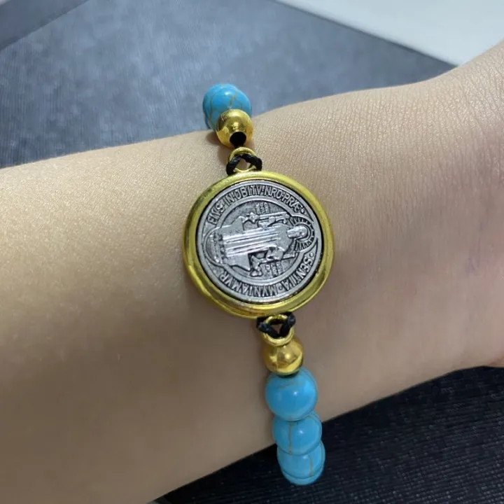 Saint%20Benedict%20Charm%20Hand-Edited%20Turquoise%20Stone%20Bracelet%20-%20Image%209