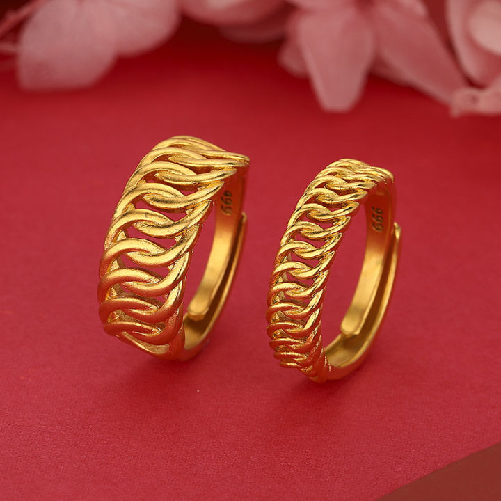 Xiaohongshu is popular with the same interlocking couple ring, which does not fade for a long time, fashionable and versatile, and the opening can be adjusted