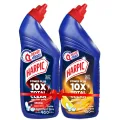 Harpic Toilet Cleaner Original & Lemon Double Pack 1.5L (750 ml X 2) – Power Plus 10× Total Clean, New Thicker Formula, Kills 99.99% of Germs.
