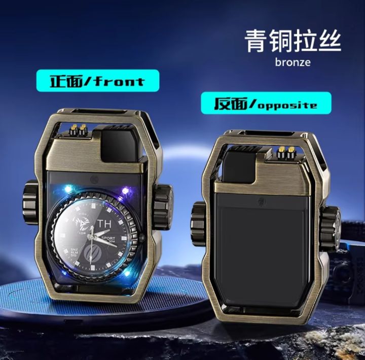 Metal%20True%20Watch%20Double%20Arc%20Pulse%20W!ndproof%20Charging%20L!ghter%20Cool%20LED%20Colored%20Light%20Fashionable%20USB%20Charging%20L!ghters%20-%20Image%203