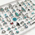 30Pcs/Lot Vintage Bohemian Rings for Women Girls Punk Hip Hop Butterfly Heart Flowers Skull Snake Finger Ring Set Jewelry Gift.