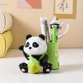 Panda Pen Holder Panda Statue Tabletop Ornament Home Decor Cartoon Organizer for Desk.