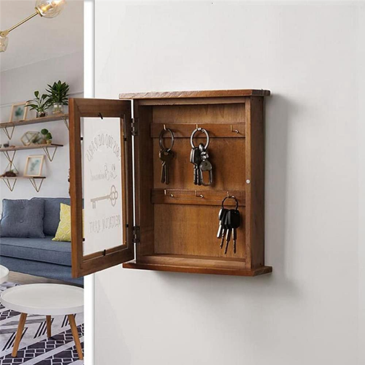Wooden%20Key%20Box,%20Retro,%20Wall,%20Key%20Cabinet%20with%20Magnetic%20Door,%20Solid%20Wood%20Storage%20with%206%20Hooks%20-A%20-%20Image%205