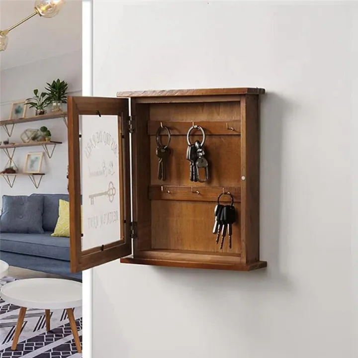 Wooden%20Key%20Box,%20Retro,%20Wall,%20Key%20Cabinet%20with%20Magnetic%20Door,%20Solid%20Wood%20Storage%20with%206%20Hooks%20Easy%20to%20Use%20-B%20-%20Image%205