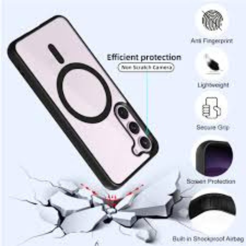 For%20Samsung%20Galaxy%20A16/A54/A55/A15/A25/S24/S24FE/S23/S23FE/A17/A26/A56/A36/A35%20Mobile%20Cover%20MagSafe%20Compatible%20Shockproof%20Transparent%20Slim%20Fit%20Wireless%20Charging%20supported%20Frosted%20Border%20Phone%20Back%20Case%20Mobile%20Cover%20-%20Image%202