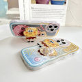 BILI for Vivo Y36 4G 5G / Y27 5G Back Cover With Free Ring Holder Spongebob Soft Transparent Colorful Wavy Phone Cases. 