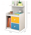Royal Decor M24 Single Drawer Bed Side Table Nightstand Bedside Table Bedroom Simple Storage Cabinet 60X40X30CM White-Yellow-Blue Finish. 