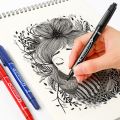 Double Headed Colorful Permanent Marker/ Waterproof Oily Black Ink Sketch Graffiti Marker Pen. 