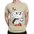Amazing Cuphead And Mugman Angry T-Shirts for Men Pure Cotton T Shirt Cartoon Short Sleeve Tee Shirt Gift Idea Clothes.