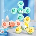 【Krystal】Baby Suction Cup Spinner Toy Set – Cute Animal Design, Safe & Fun Sensory Play for Kids.