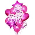 14pcs Multi Confetti Metallic Foil Globos Happy Birthday Party Balloon.
