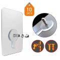 Hook Non-Marking Screw 10Pcs Punch-Free Wall Stickers Home Seamless Nail With Nut And Nut Cap- 10 pics.