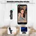 Wireless Lavalier Microphone Noise Cancelling Portable Audio Video Recording Mini Mic for iPhone USB-C Live Broadcast Gaming Mic.