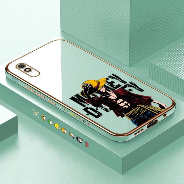 Luxury 6D Plating Case for Redmi 9A Anime Cartoon Cool Luffy Side