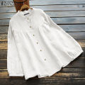 Ladies Chemise tops  Cotton And Linen Whistles Top Plus Size Blouse Women's linen blouse. 