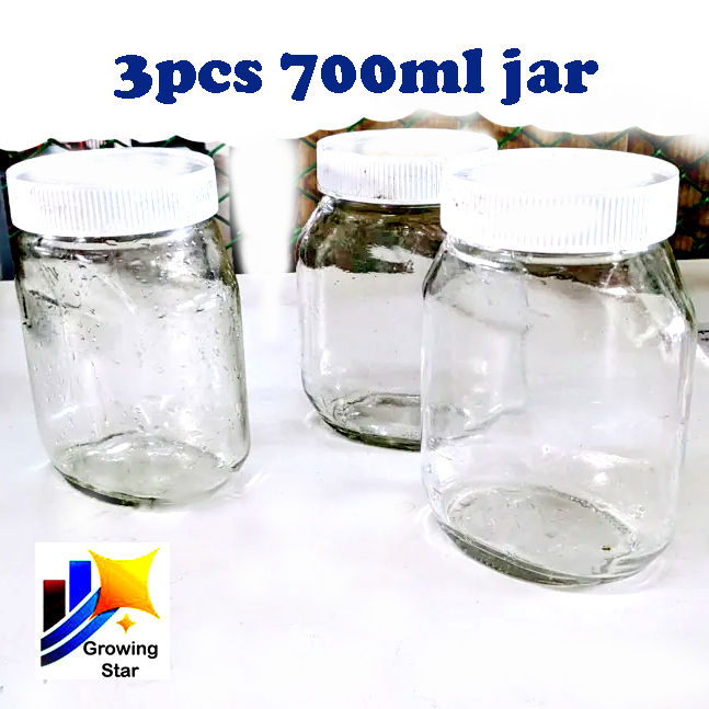 2/3 Pcs Glass Jar 700 ml for Kitchen & Dining Glassware Food container with original cap