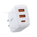 BASEUS Compact Quick Charger 2U+C Three Ports 30W Travel Power Adapter 3 Months Replacement.