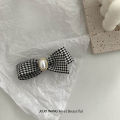 Camellia after the rain ~ Houndstooth small fragrance autumn and winter hairpin on the back of the head for women with big BB clip bangs clip large intestine hair tie.