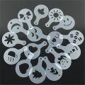 16 Pcs/Set Mixed Style Cappuccino Iatte Mold Duster Cake Mold Spray, Coffee Iatte Mold Coffee Decor Coffee Accessories.