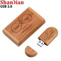 Wedding Gift Box USB 3.0 Flash Drive Free Logo Wooden Pen Drive High Speed Memory Stick 64GB/32GB/16GB/8GB/4GB Real Capacity. 