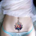Tattoo sticker Giant flower totem waist and stomach to cover scars stretch marks large picture waterproof long-lasting female.