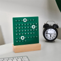 Wooden Desk Calendar Perpetual Calendar Retro Home Unique Gifts,Month Date Display, Desk Decorations for Office 13.5 X 18cm Pink.
