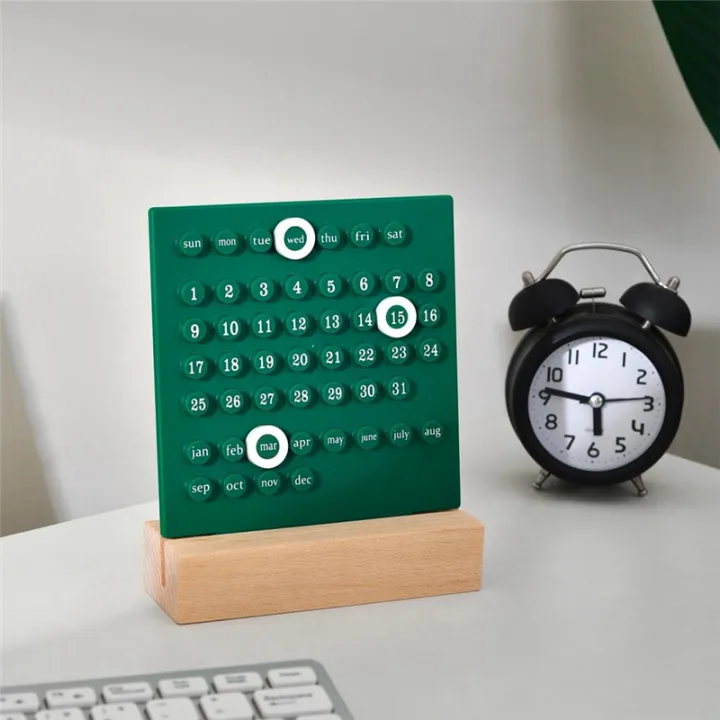 Wooden%20Desk%20Calendar%20Perpetual%20Calendar%20Retro%20Home%20Unique%20Gifts,Month%20Date%20Display,%20Desk%20Decorations%20for%20Office%2013.5%20X%2018cm%20Pink%20-%20Image%209