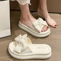 Bow Platform Women Slippers Summer Flats Flip Flops Shoes 2024 New Fashion Dress Beach Sandals Walking Slides Female Zapatillas. 