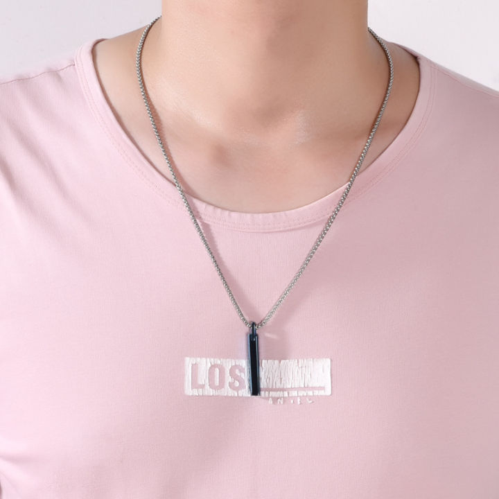 Japanese%20and%20Korean%20simple%20men's%20fashion%20tungsten%20steel%20pendant%20European%20and%20American%20personality%20stainless%20steel%20chain%20jewelry%20literary%20fan%20street%20necklace%20-%20Image%203