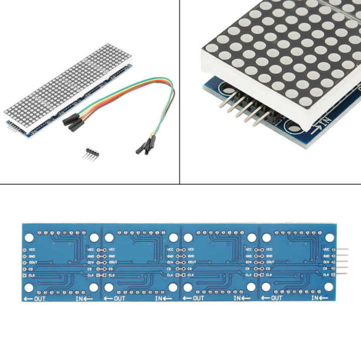 4 in 1 MAX7219 LED Dot Display Driver Module MCU Controller DIY Kit AE