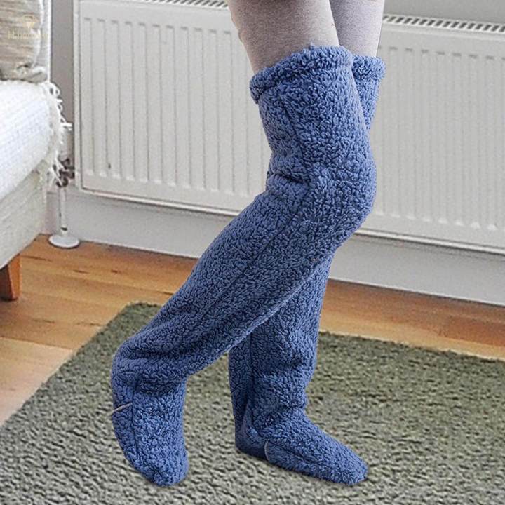 Plush%20Leg%20Warmers%20Foot%20Wrap%20Leg%20Stocking%20Winter%20Home%20over%20Knee%20Fuzzy%20Socks%20Blue%20-%20Image%202
