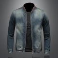 2023High-end Fashion Handsome Trend Personality Embroidered Vintage Denim Coat Done Old Yellow 100% Cotton Formal Four Seasons. 