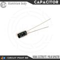 0.1uF 50V Radial Electrolytic Capacitor (10-Pcs) – Polarized Aluminum Body Capacitors for Circuits – 2-Pin Leads. 