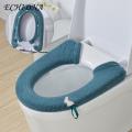Cold Weather Toilet Seat Cover Soft Comfortable Washable Toilet Seat Pad Button Design for Bathroom Reusable Cover for Southeast Asian Buyers. 