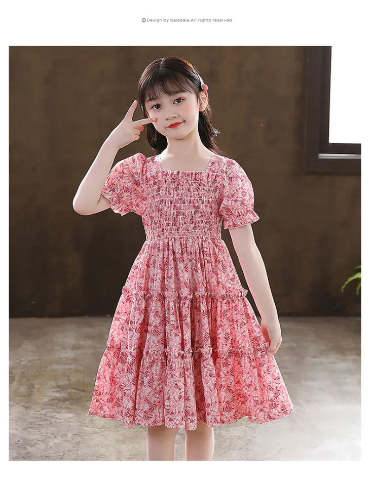 Girls' 2024 summer new short sleeved children's cute floral baby